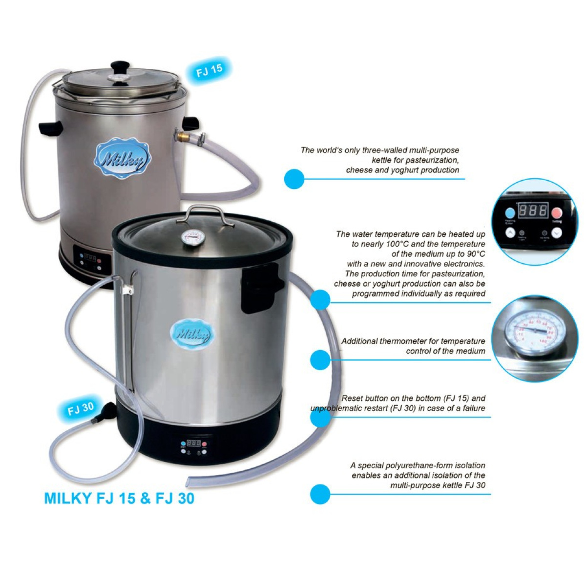 Pequeño Pasteurizador de Leche y Máquina de Yogur Milky FJ 15 (115V) - Imagen 10