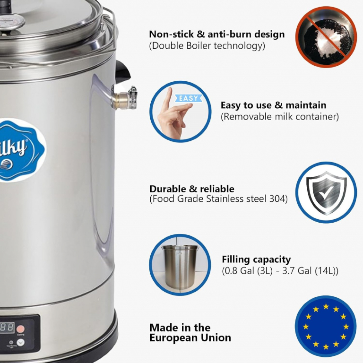 Pequeño Pasteurizador de Leche y Máquina de Yogur Milky FJ 15 (115V) - Imagen 11