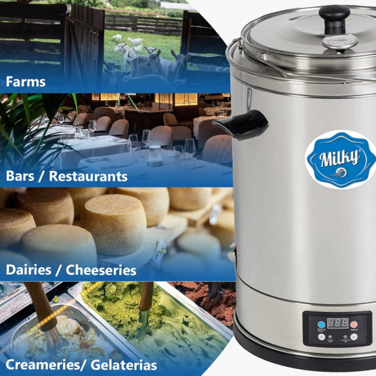 Pequeño Pasteurizador de Leche y Máquina de Yogur Milky FJ 15 (115V) - Imagen 15