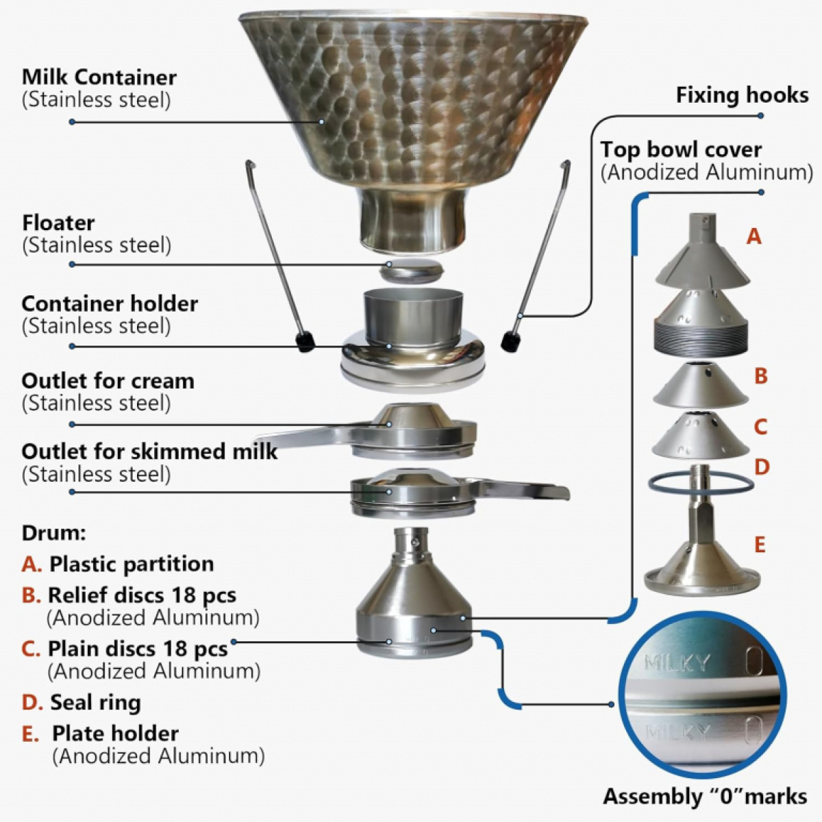 Descremadora de Leche Eléctrica Milky FJ 600 EAR "LONGLIFE" (2x115V) - Imagen 3