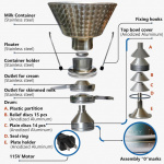 Descremadora de Leche Eléctrica Milky FJ 350 EAR (115V) - Imagen 7